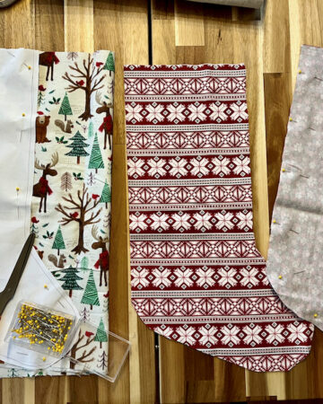 Christmas Stockings fabric cut out
